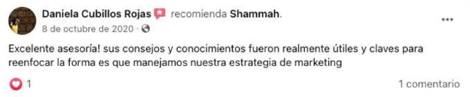 Screenshot of an original client review