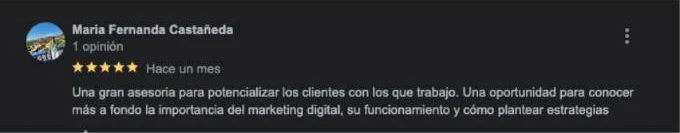 Screenshot of an original client review